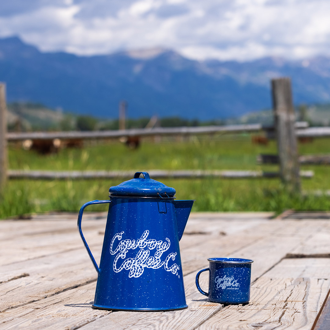 Blue Cowboy Coffee Percolator