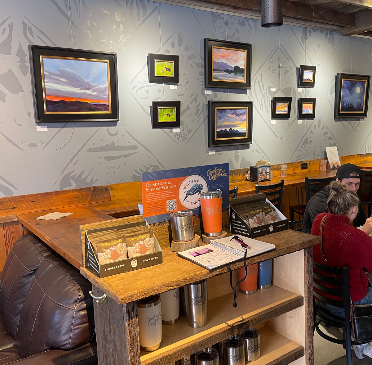 Seating and customers at Cowboy Coffee Town Center