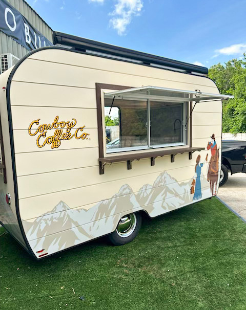 Cowboy Coffee food truck parked in lot